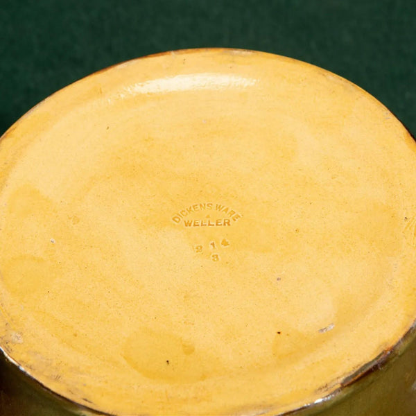 Signed Jardinière & Pedestal Glazed Ceramic by Weller Dickens Ware