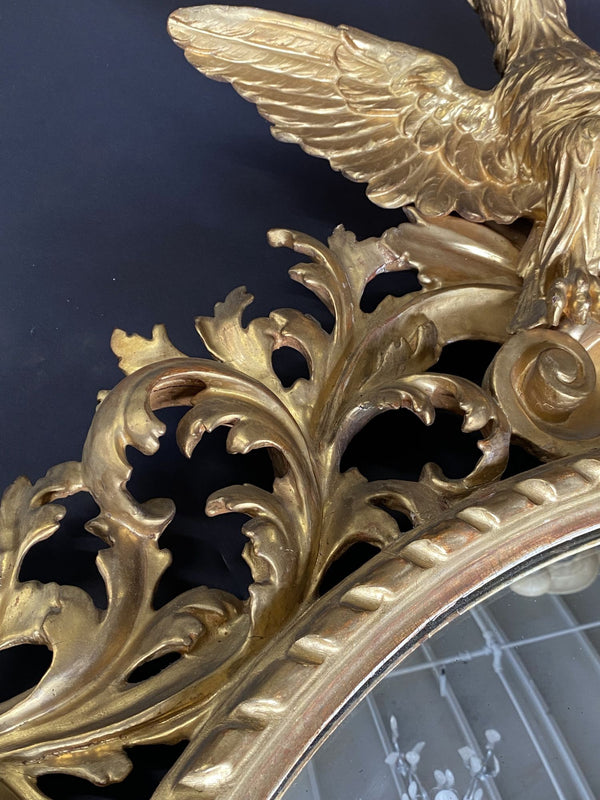 19th Century American Federal Large Full Eagle Bullseye Mirror