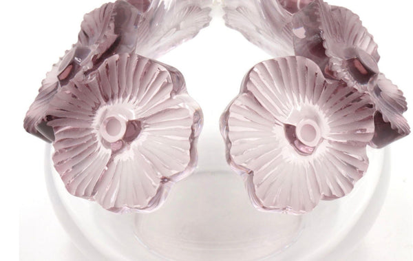 Lalique "Atossa" Lavender Flower Crystal Vase