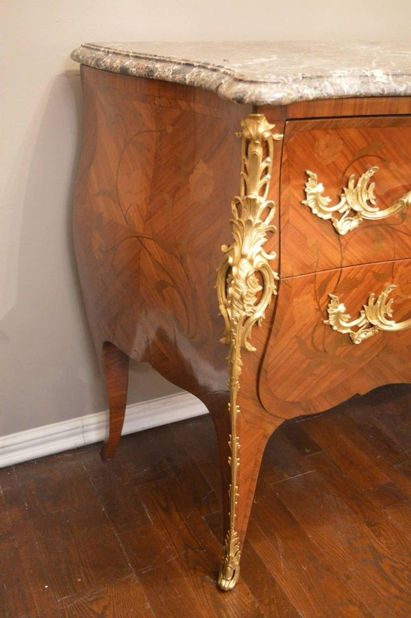 Large Louis XV Style Inlaid Commode