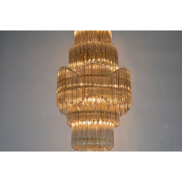 Large Italian Venini Chandelier with Glass Prisms