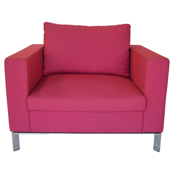 Pair of Pink Upholstered Allermuir Stirling Armchairs. England, c. 2000s