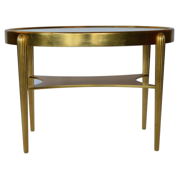 Art Deco Gold Table With Glass Insert