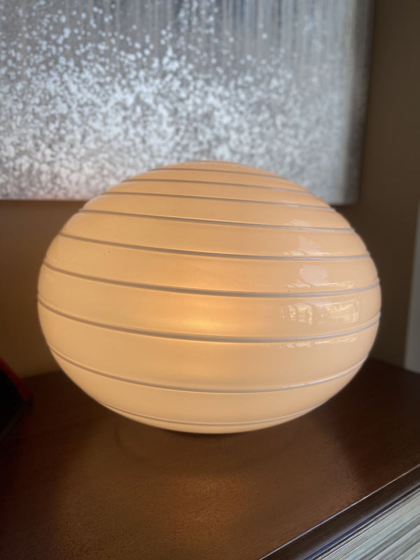 Italian Round Ball Swirl Glass Table Lamp