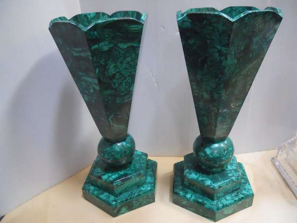 Set of Six Malachite Vases