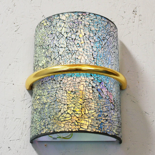 Set of Twelve Limited Edition Sconce with Crackled Iridescent Glass, 1990s