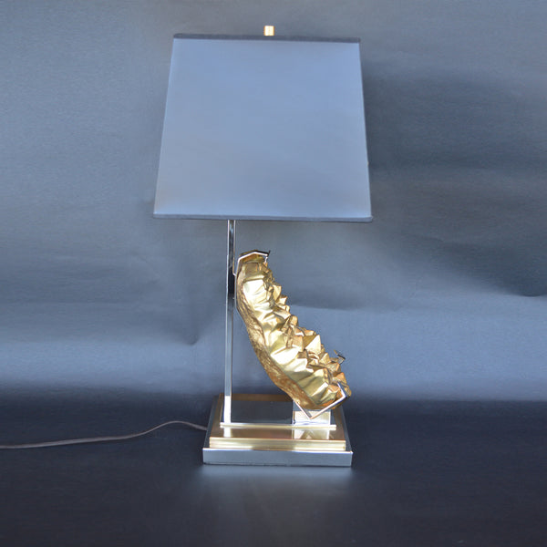Pair of Table Lamps with Brass Chrome with Black Shade, 2000