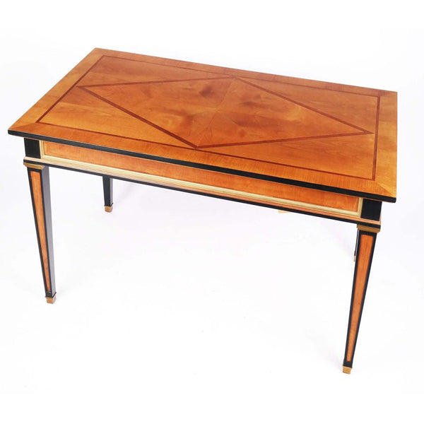 Empire-Style Parcel Ebonized Maple & Mahogany Desk