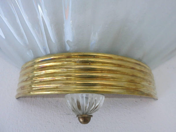 Set of Thirteen Vintage Sconce w/ Murano Glass Sea Shell & Marked by Barovier e Toso