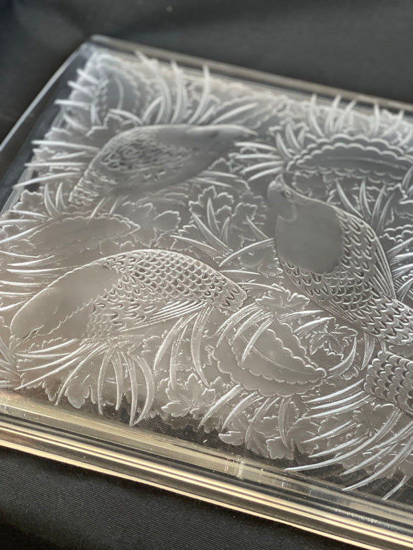 Lalique "Perdrix" Plateau Crystal Tray