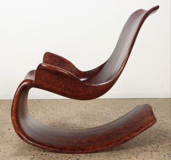 Bentwood Modern Rocking Chair with Faux Burl Finish