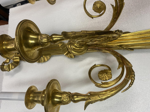 Pair of Late 19th C. French Gilt Bronze Sconces