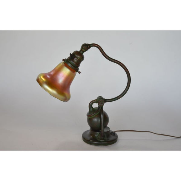 Vintage Tiffany Studios Bronze and Favrile Table Lamp