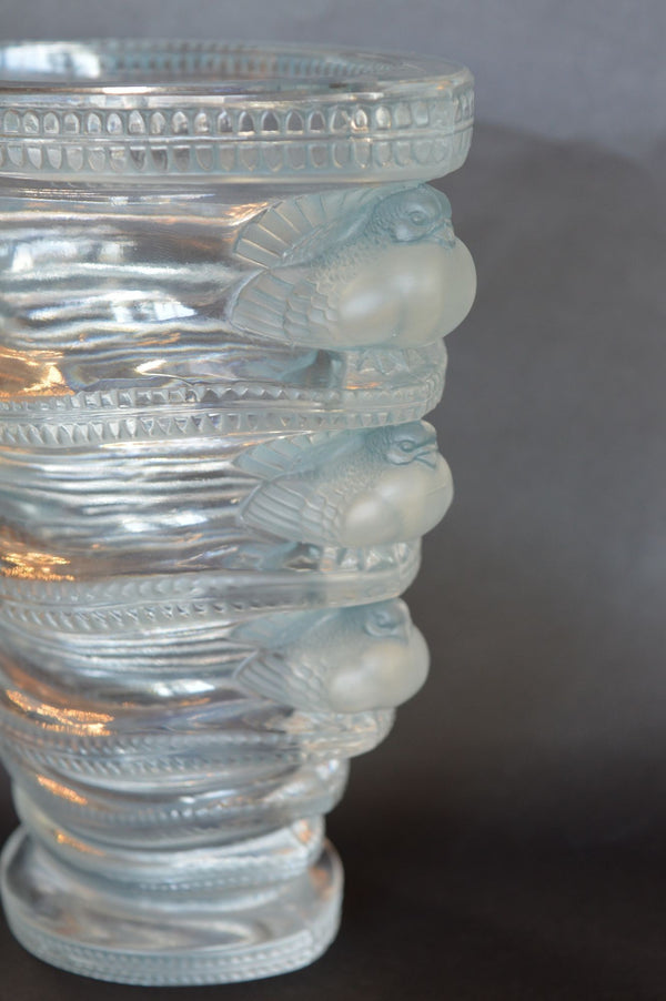 René Lalique Clear & Frosted Crystal Saint Marc Vase