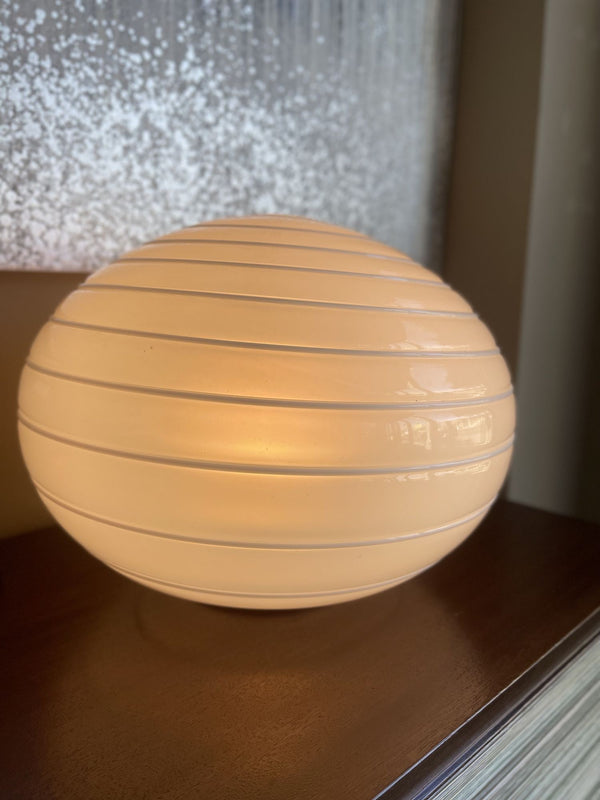 Italian Round Ball Swirl Glass Table Lamp