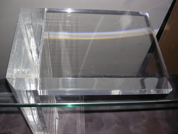 Thick Lucite Console in the Manner of Karl Springer