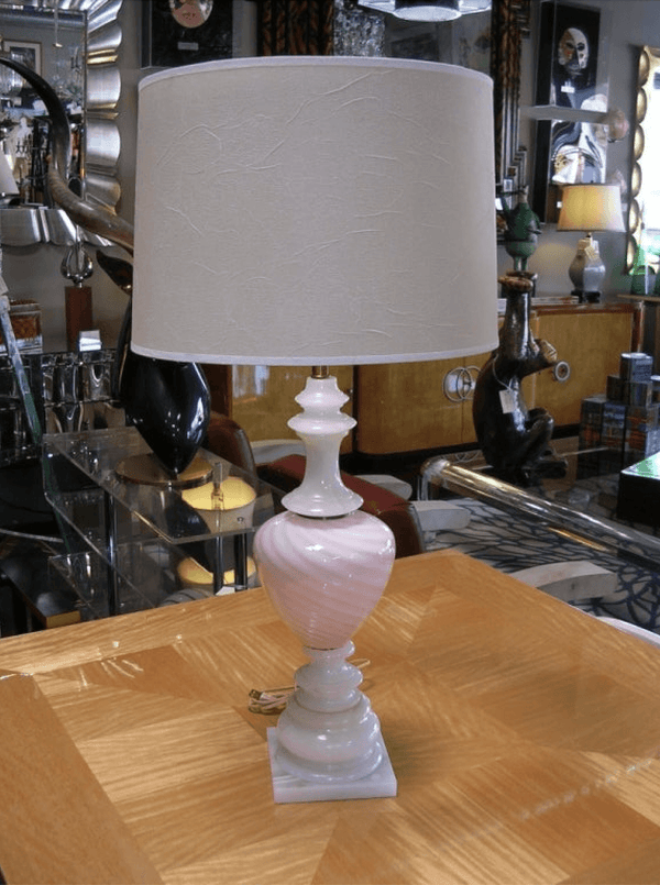 Pair of Murano Glass & Alabaster Lamps