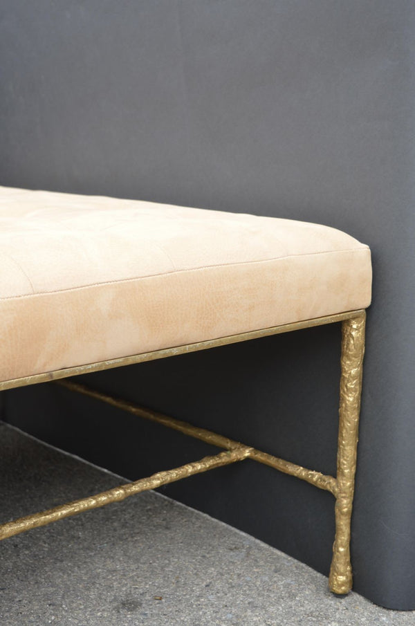 Bronze and Suede Day Bed or Coffee Table