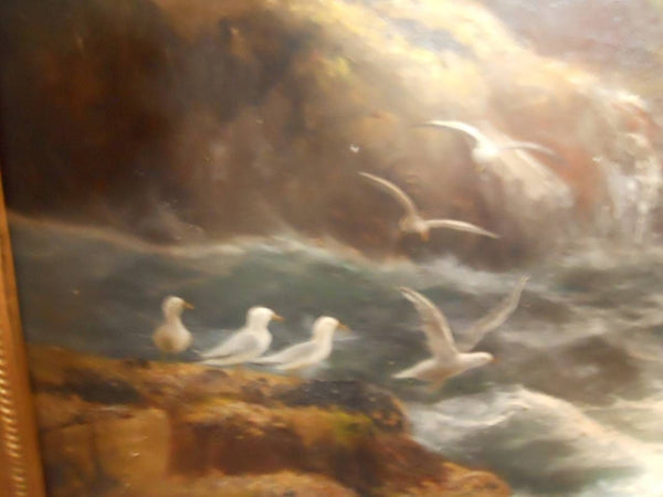 Astonishing Daniel Sherrin 19th Century Oil Painting of a Seascape
