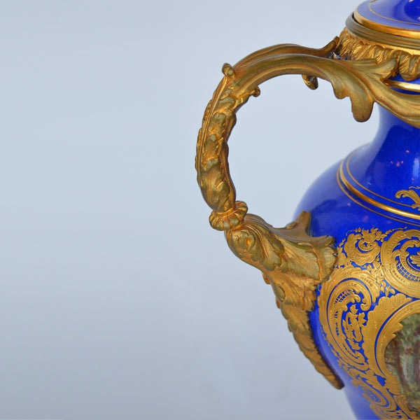 19th Century Porcelain Sevres Vase With Gild Bronze