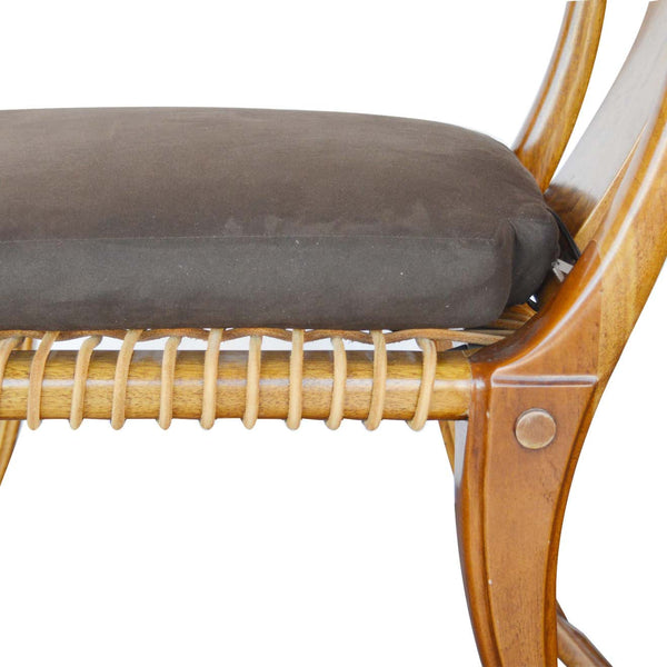 Walnut Klismos Chair with Leather Straps
