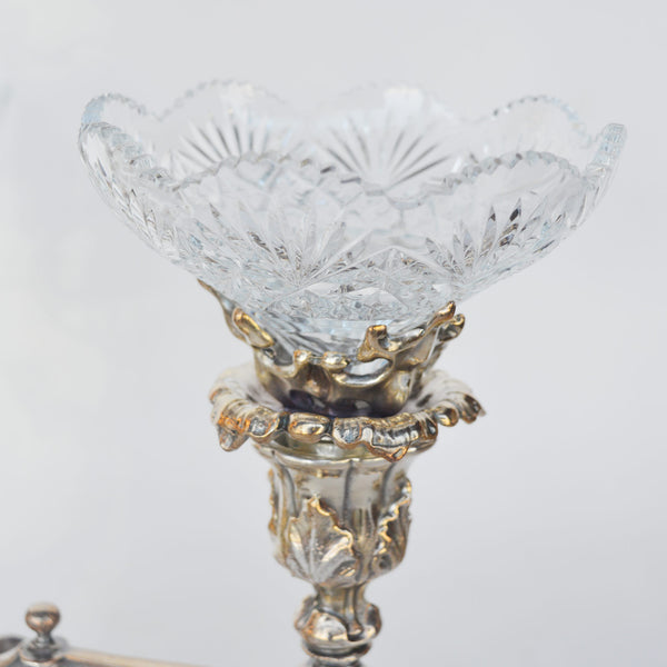 Center Table Silver & Cut Crystal Set, Late 19th Century