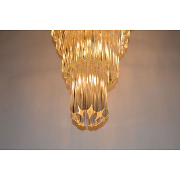 Large Italian Venini Chandelier with Glass Prisms
