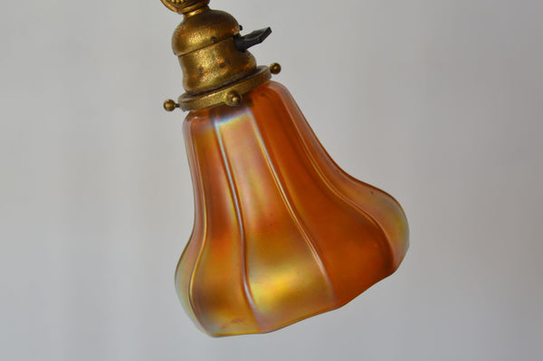Vintage Tiffany Gilt Bronze and Damascene Favrile Floor Lamp