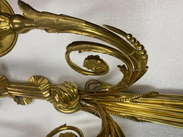 Pair of Late 19th C. French Gilt Bronze Sconces