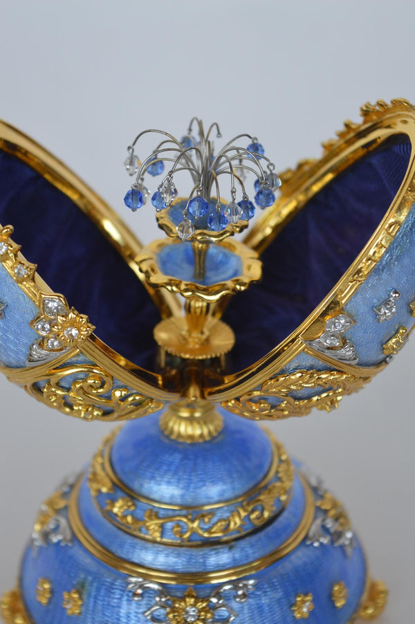 Fountain of Jewels by Faberge 24-Karat Gilt Musical Egg