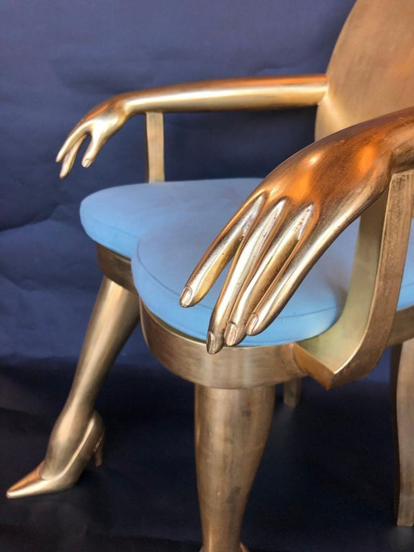 Hand Carved 22-Karat Giltwood "Titi" Armchair by Marjorie Skouras
