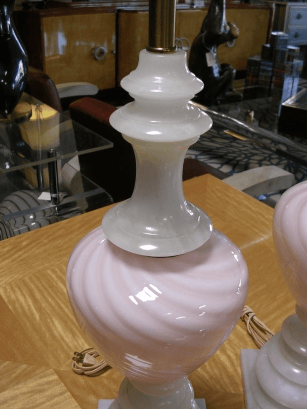 Pair of Murano Glass & Alabaster Lamps