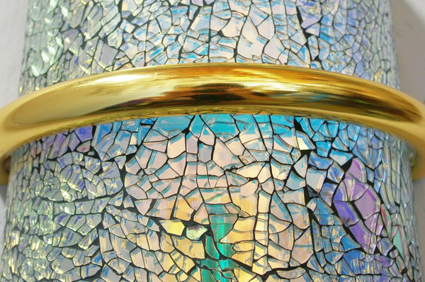 Set of Twelve Limited Edition Sconce with Crackled Iridescent Glass, 1990s