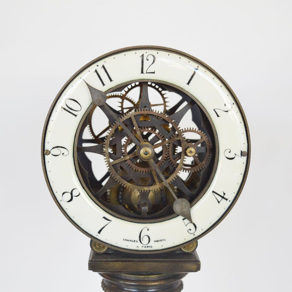 French 18th Century Skeleton Clock by Charles Voisin