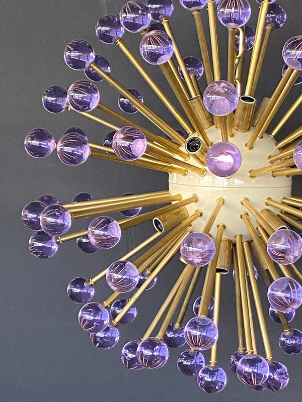 Italian Sputnik Chandelier with Purple Murano Handblown Glass
