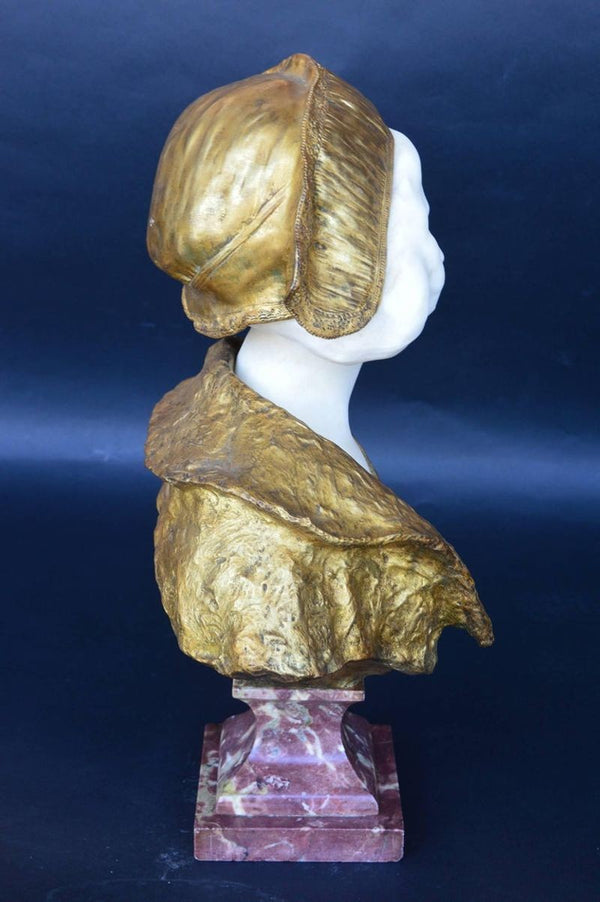 Marble and Bronze Bust by Gory