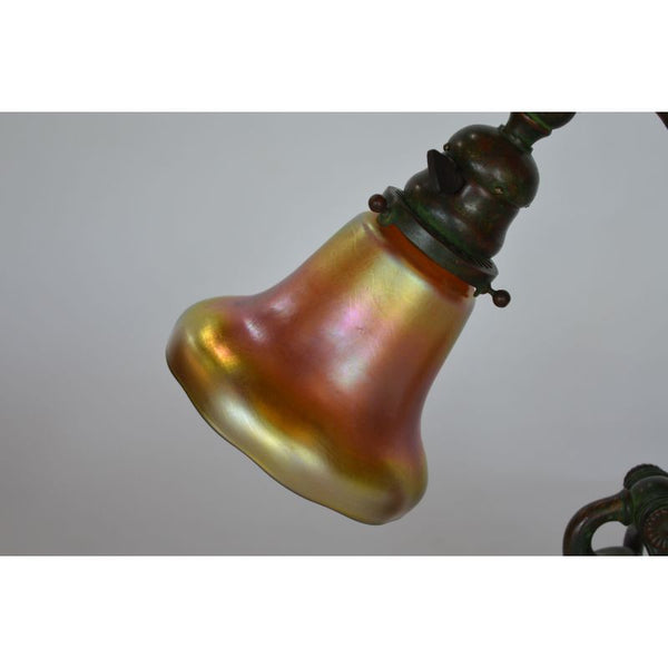 Vintage Tiffany Studios Bronze and Favrile Table Lamp