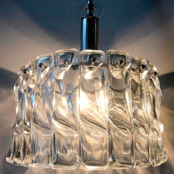 Vintage Italian Chandelier Murano Glass, Nickel Hardware, Italy, 1960s