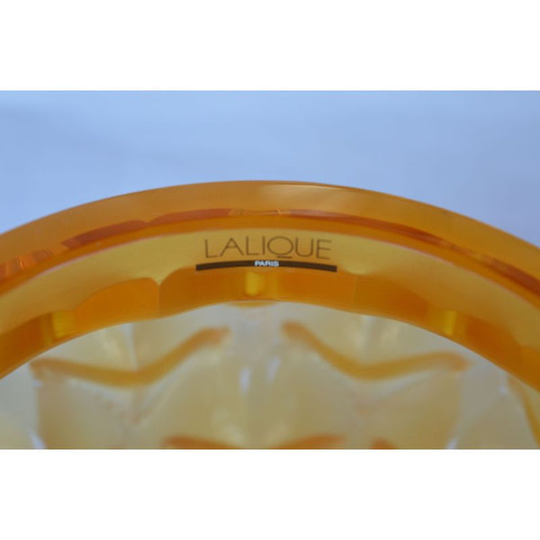 Lalique Amber Crystal Languedoc Vase