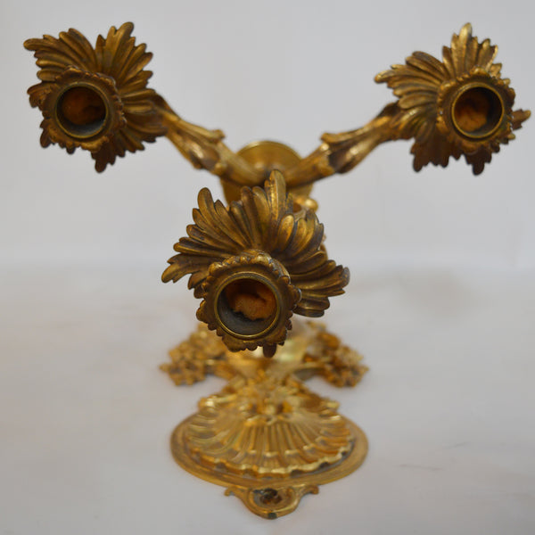 Pair of Bronze Gilt French Sconces, Late 19th Century