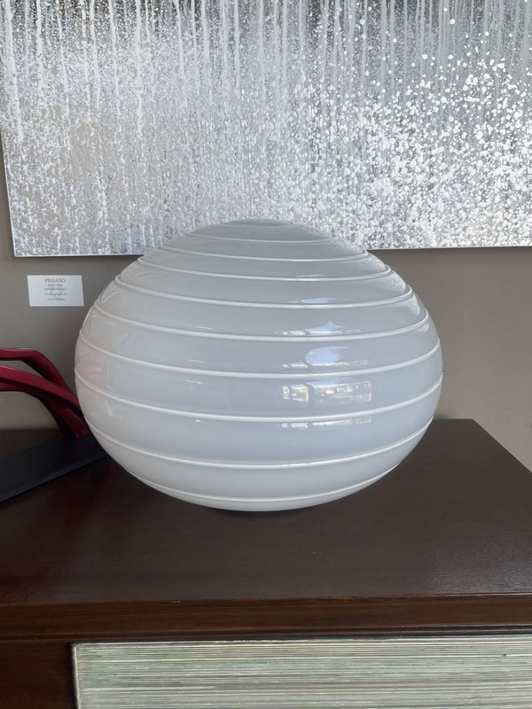 Italian Round Ball Swirl Glass Table Lamp