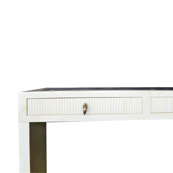 Large White Bone and Cow Horn Console in the Style of Karl Springer