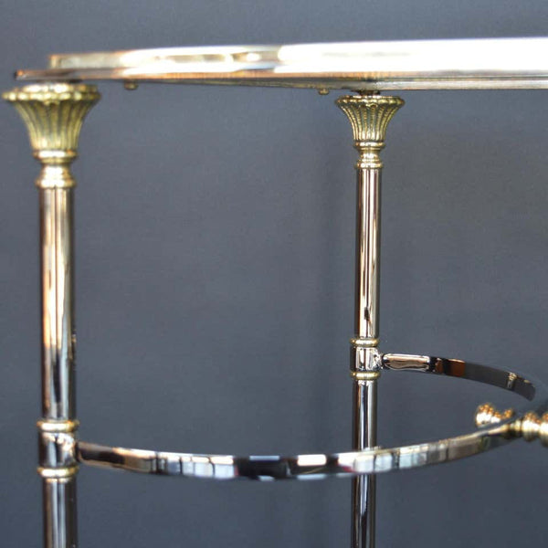 Maison Jansen Console Table Brass chrome and glass Top