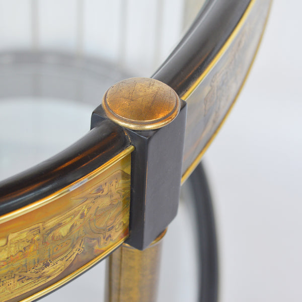 Table Brass Acid Etched by Bernhard Rohne for Mastercraft 1970s