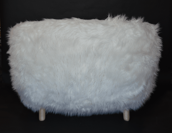 Pair of Soft White Oversized Faux-Fur Arm Chairs