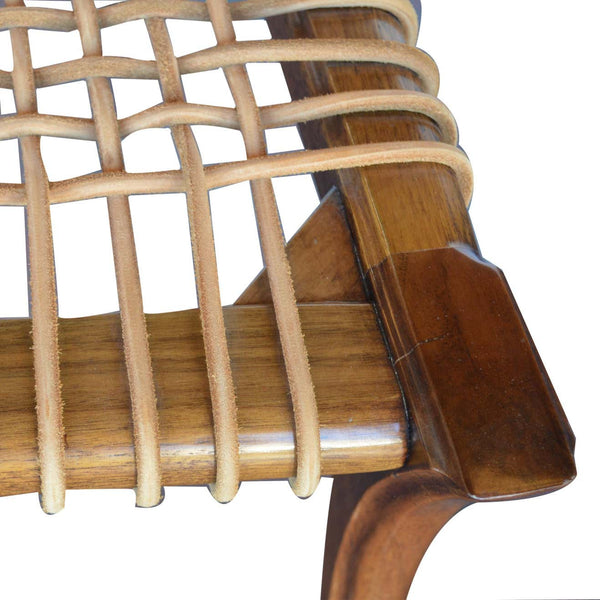 Walnut Klismos Chair with Leather Straps