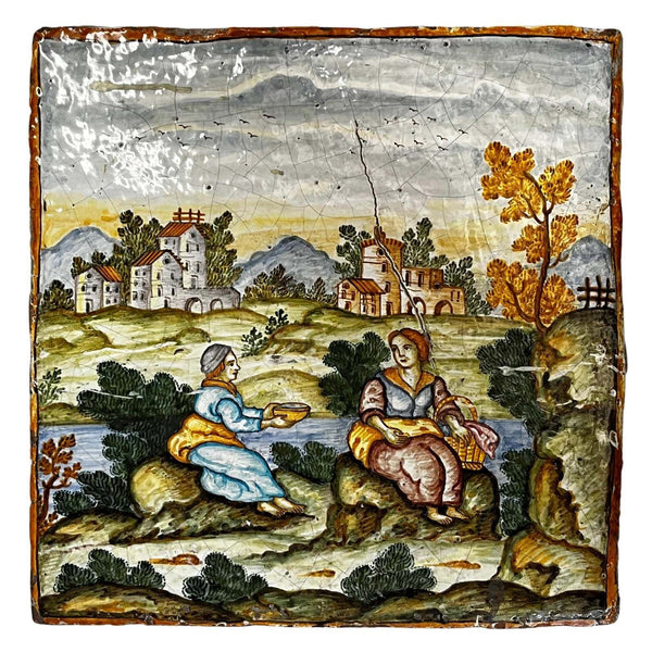 Set of Three 18th Century Large Italian Majolica Plaques