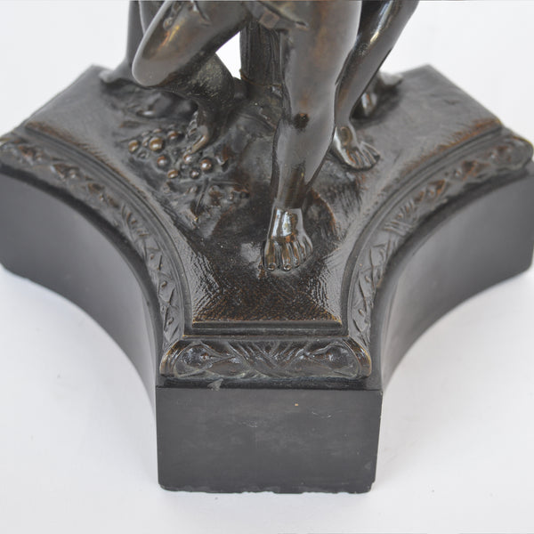 Italian Bronze and Black Marble Bacchanalian Figural Tazza, Early 19th Century