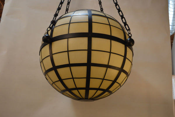French Oversized Sphere Art Deco Chandelier