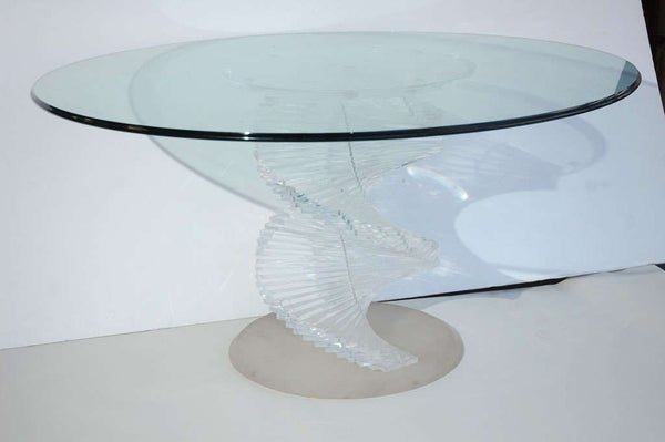 Spiraling Lucite Center Table
